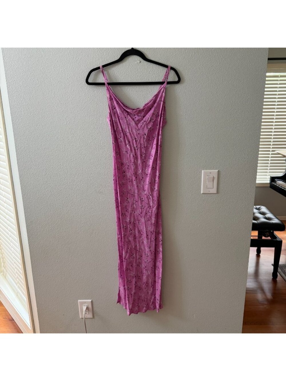 Gap 2001 90s Y2K Purple Slip Dress Maxi Womens size 0 Floral Fairy
